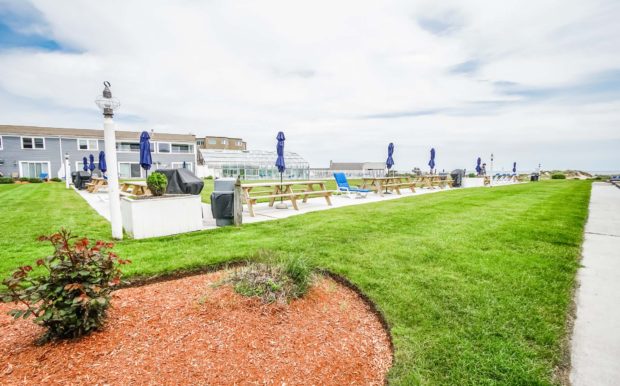 Photo of picnic area with barbecue grills.